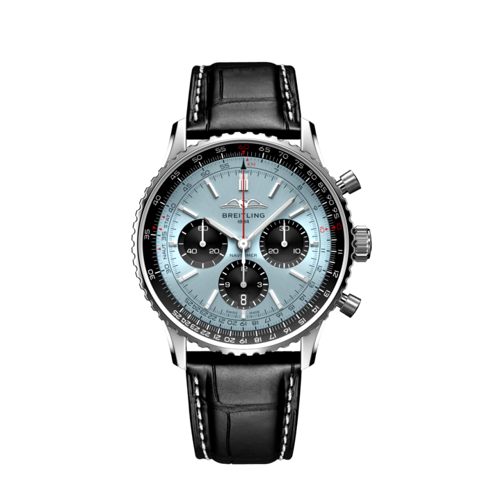 Navitimer B01 Chronograph 43, Edelstahl - Eisblau
Der legendäre Fliegerchronograph von Breitling – für die Reise.