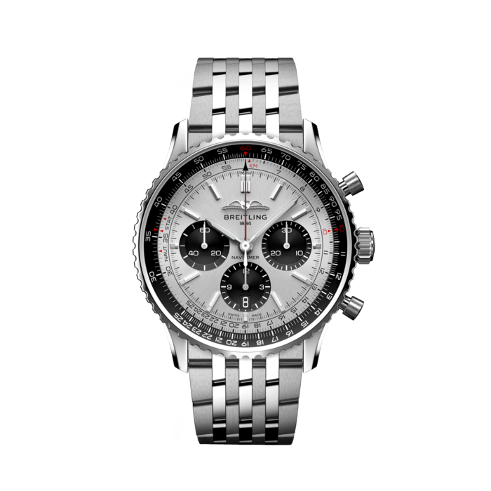 Navitimer B01 Chronograph 43, Stainless steel - Silver
Breitling’s iconic pilot’s chronograph – for the journey.