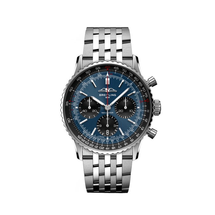 Navitimer B01 Chronograph 41, Stainless steel - Blue
Breitling’s iconic pilot’s chronograph – for the journey.