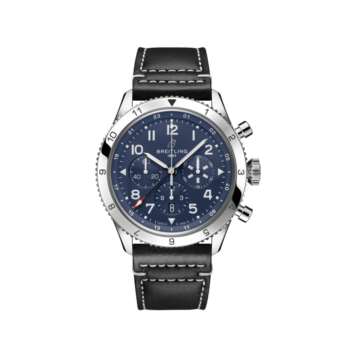 Super AVI B04 Chronograph GMT 46 Tribute to Vought F4U Corsair, Stainless steel - Blue
A pilot’s-watch throwback in tribute to the Vought F4U Corsair aircraft.