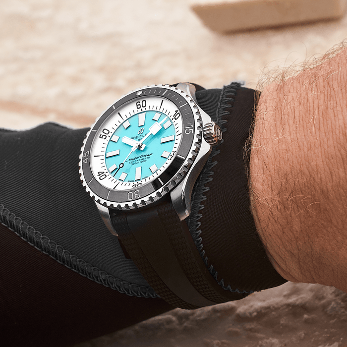 Superocean Automatic 44 Stainless steel - Turquoise A17376211L2S1 |  Breitling