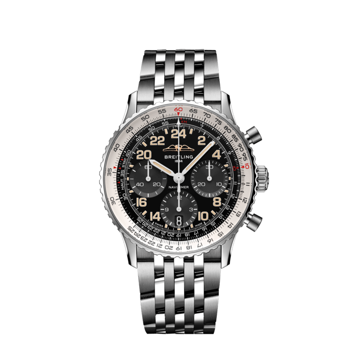 Navitimer B02 Chronograph 41 Cosmonaute Stainless steel & platinum - Black PB02301A1B1A1 | Breitling...