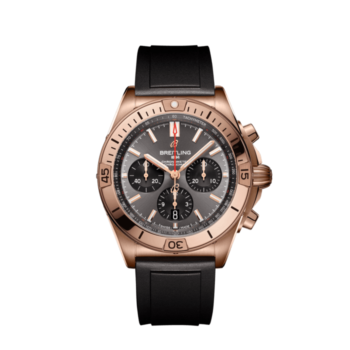 Chronomat B01 42, 18k Red Gold - Anthracite
Breitling’s all-purpose watch for your every pursuit.