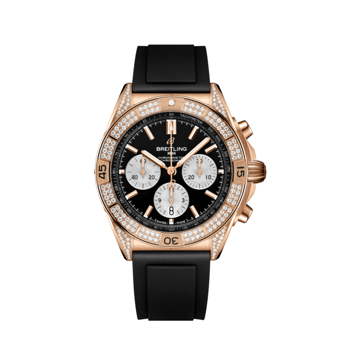 Chronomat B01 42, 18k red gold (gem-set) - Black
Breitling’s all-purpose watch for your every pursuit.
