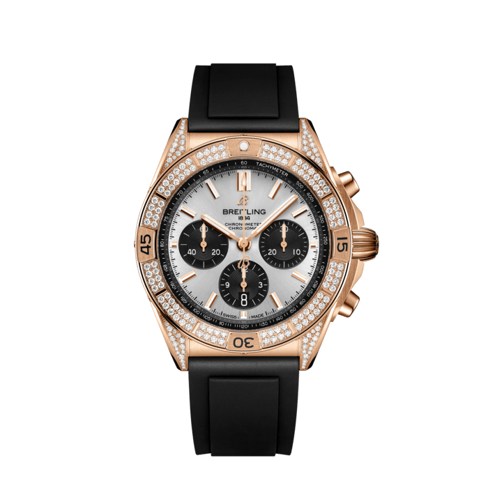 Chronomat B01 42, 18-karätiges Rotgold (edelsteinbesetzt) - Creme
Breitlings Uhr für jede Situation und Aktivität.