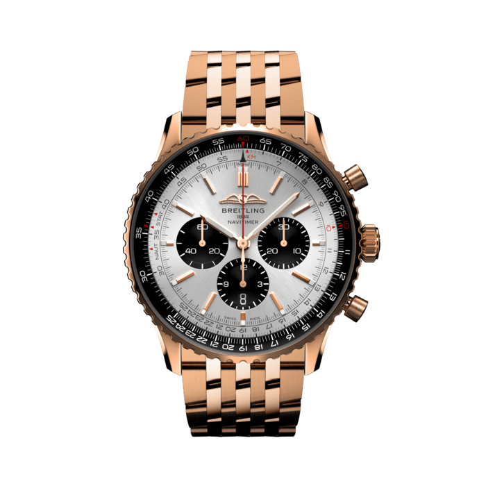 Navitimer B01 Chronograph 46, 18-karätiges Rotgold - Creme
Der legendäre Fliegerchronograph von Breitling – für die Reise.