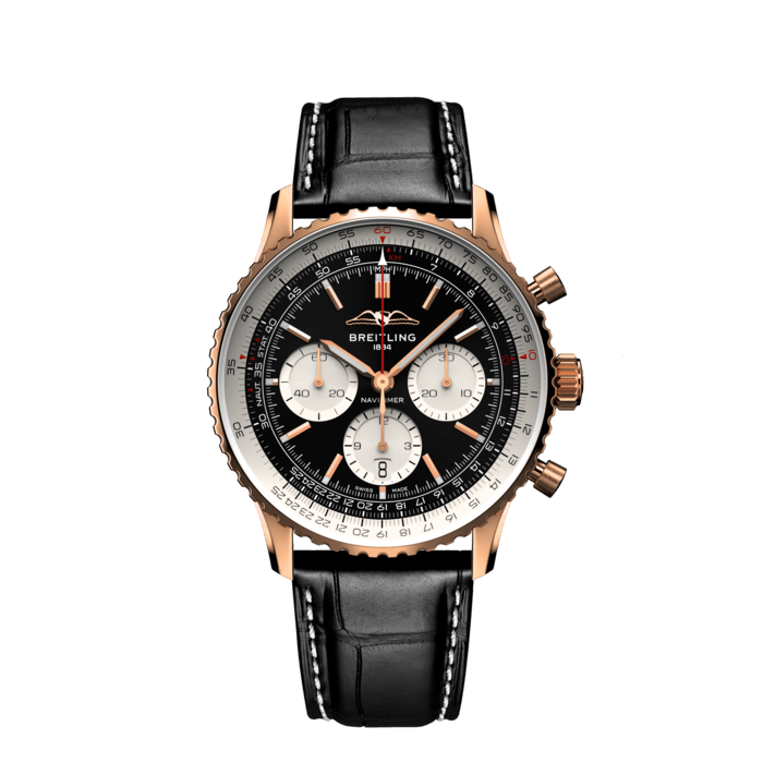 Navitimer B01 Chronograph 43, 18-karätiges Rotgold - Schwarz
Der legendäre Fliegerchronograph von Breitling – für die Reise.