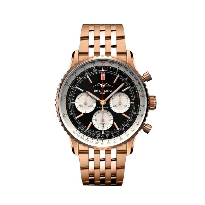 Navitimer B01 Chronograph 43, Or rouge 18 carats - Noir
Le chronographe emblématique de Breitling destiné aux pilotes : pour voyager.