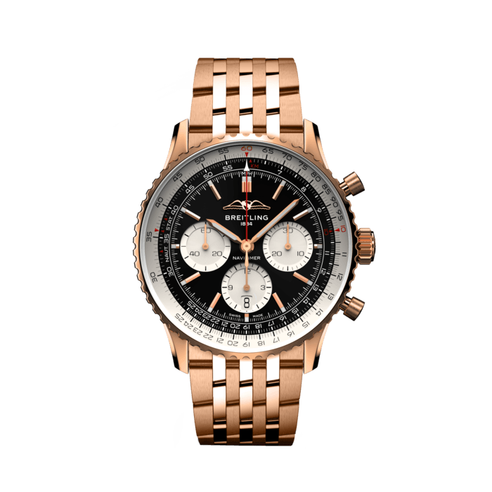 Navitimer B01 Chronograph 43, 18-karätiges Rotgold - Schwarz
Der legendäre Fliegerchronograph von Breitling – für die Reise.