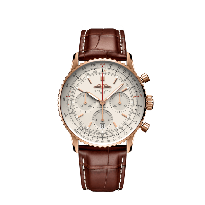 Navitimer B01 Chronograph 41, 18-karätiges Rotgold - Creme
Der legendäre Fliegerchronograph von Breitling – für die Reise.