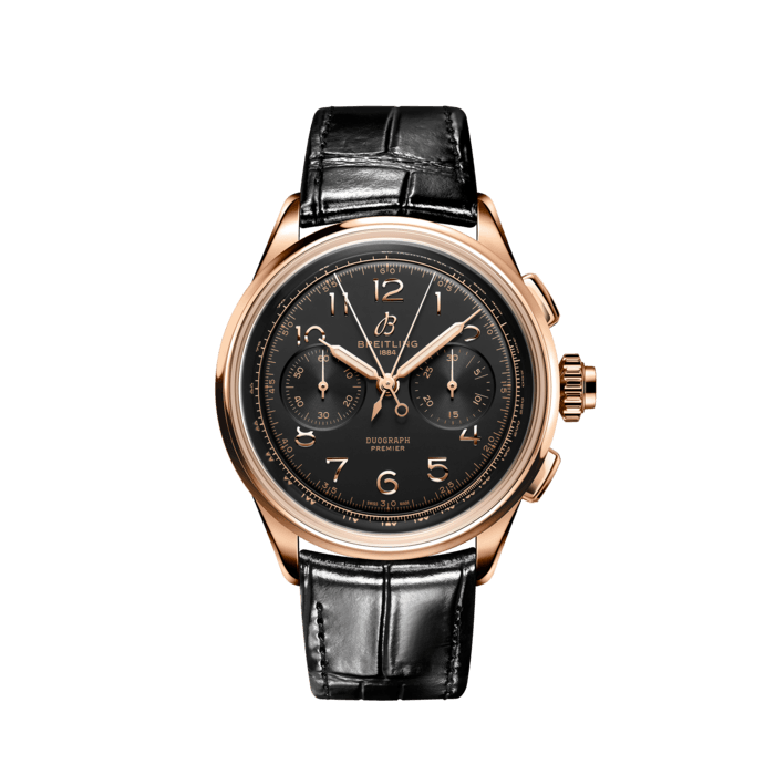 Premier B15 Duograph 42, Oro rosso 18 carati - Nero
Omaggio a tre generazioni di inventori – Léon, Gaston e Willy Breitling – il Premier Duograph rispecchia la maestria orologiera di Breitling con la complicazione alla frazione di secondo. Come disse Willy Breitling, il Premier è un «segno inconfondibile di un gusto impeccabile».