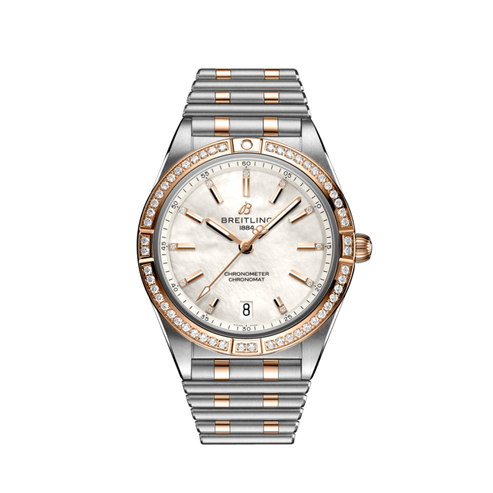 Chronomat Automatic 36, Stainless steel & 18k red gold (gem-set) - Mother-of-pearl
Stylish yet elegant, the modern-retro inspired Chronomat Automatic 36 is the versatile sporty and chic watch for any occasion.