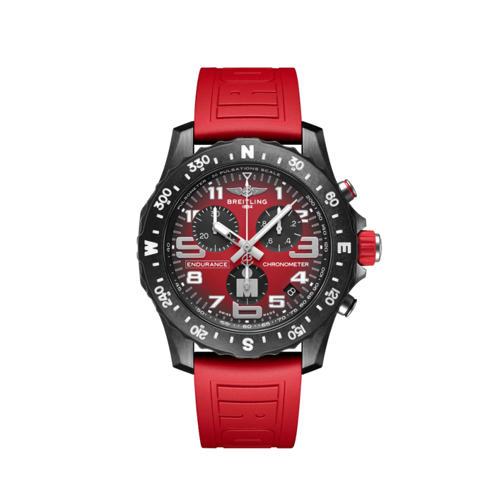 Endurance Pro 44 IRONMAN®, Breitlight® - Red
Breitling’s IRONMAN® edition lightweight Endurance Pro watch.