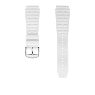 Bracelet en caoutchouc Rouleaux blanc - 20 mm