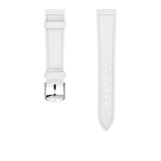 White calfskin leather strap - 18 mm