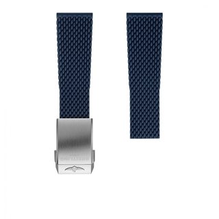 Bracelet en caoutchouc tressé bleu - 24 mm