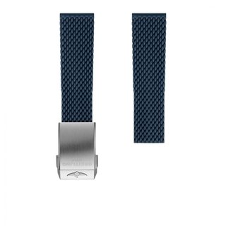 Bracelet en caoutchouc tressé bleu - 22 mm
