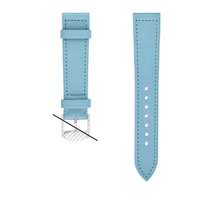 Aquamarine calfskin leather strap - 18 mm