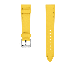Bracelete em pele bovina amarelo limão - 18 mm