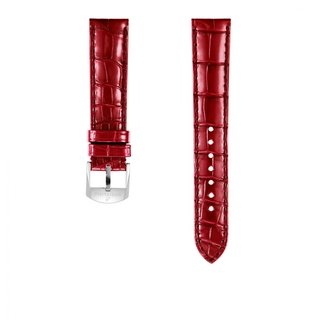 Red alligator leather strap - 18 mm