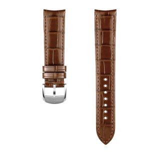 Gold brown alligator leather strap - 20 mm