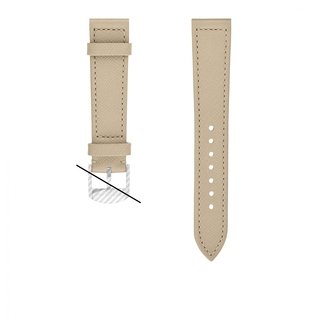 Iced latte calfskin leather strap - 18 mm