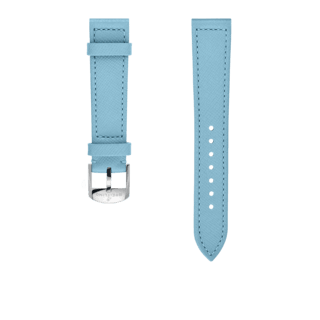 Bracelet en cuir de veau aigue-marine - 18 mm