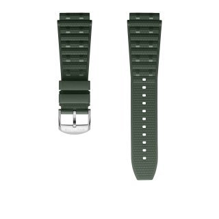 Bracelete de borracha «Rouleaux» verde - 20 mm