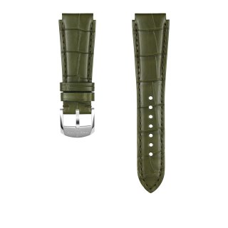Green alligator leather strap - 20 mm