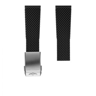 Bracelet en caoutchouc tressé noir - 24 mm