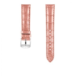 Roséfarbenes Alligatorlederarmband - 18 mm