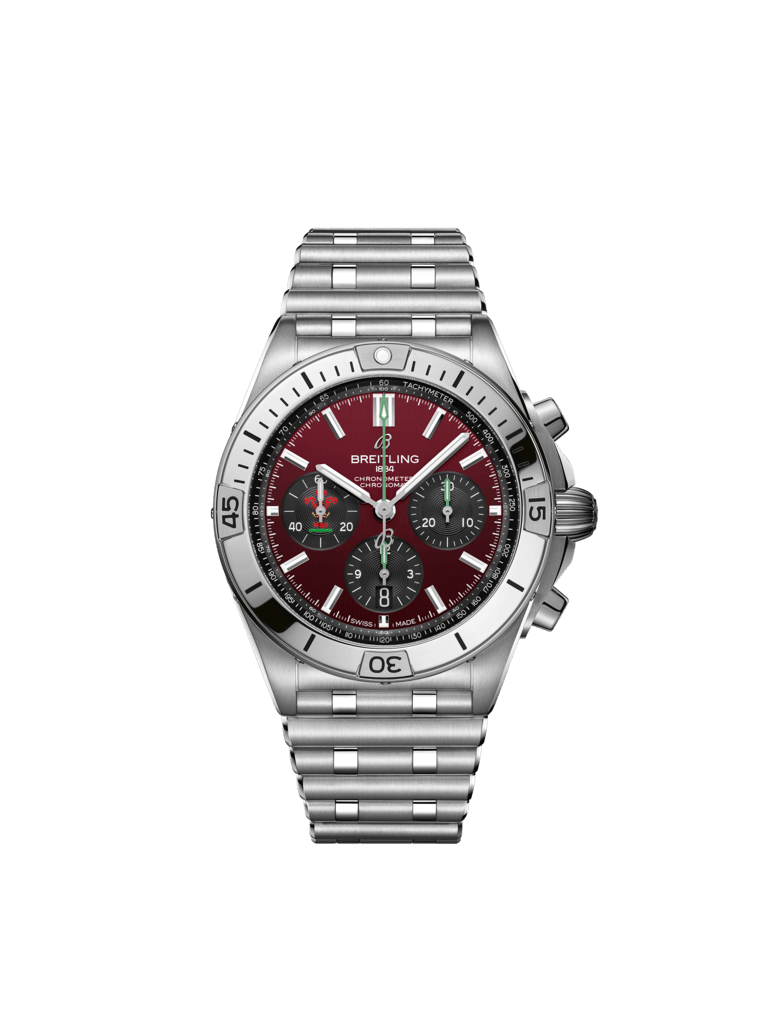 Chronomat B01 42 Six Nations Wales - Aço inoxidável - Vermelho