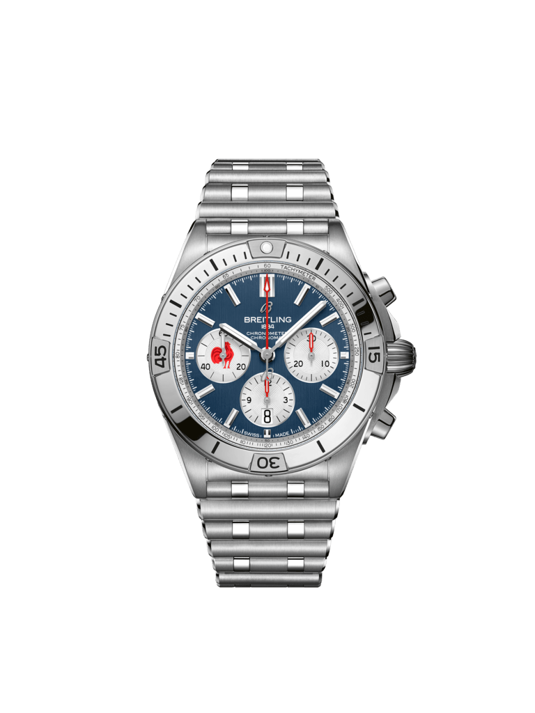 Chronomat B01 42 Six Nations France - Stainless steel - Blue