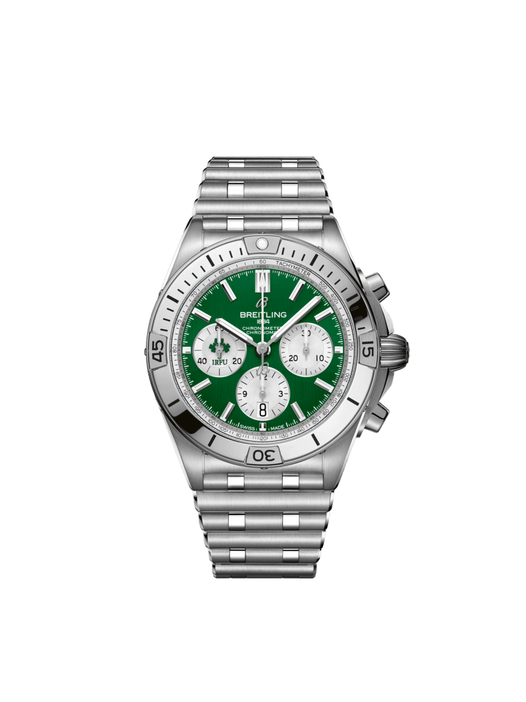 Chronomat B01 42 Six Nations Ireland - Acero inoxidable - Verde