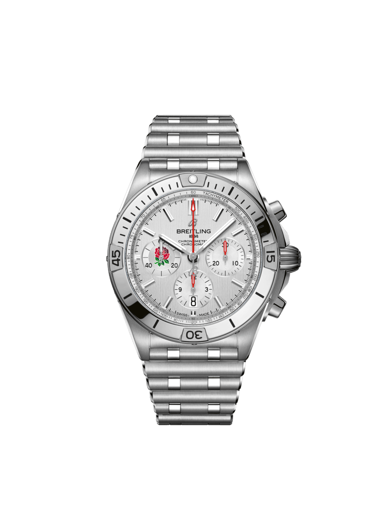 Chronomat B01 42 Six Nations England - Acero inoxidable - Blanco