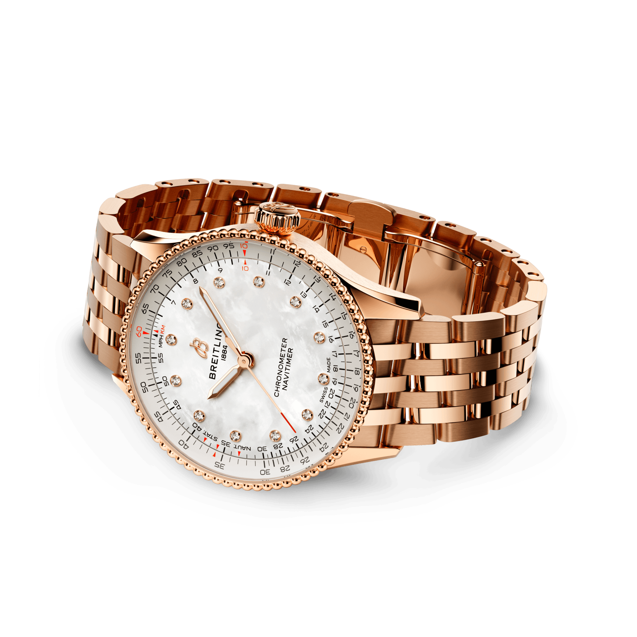 Navitimer Automatic 36 Small Scale Traceable Red Gold 18 Carats Nacre navitimer-automatic-36-small-scale-traceable-red-gold-18-carats-nacre