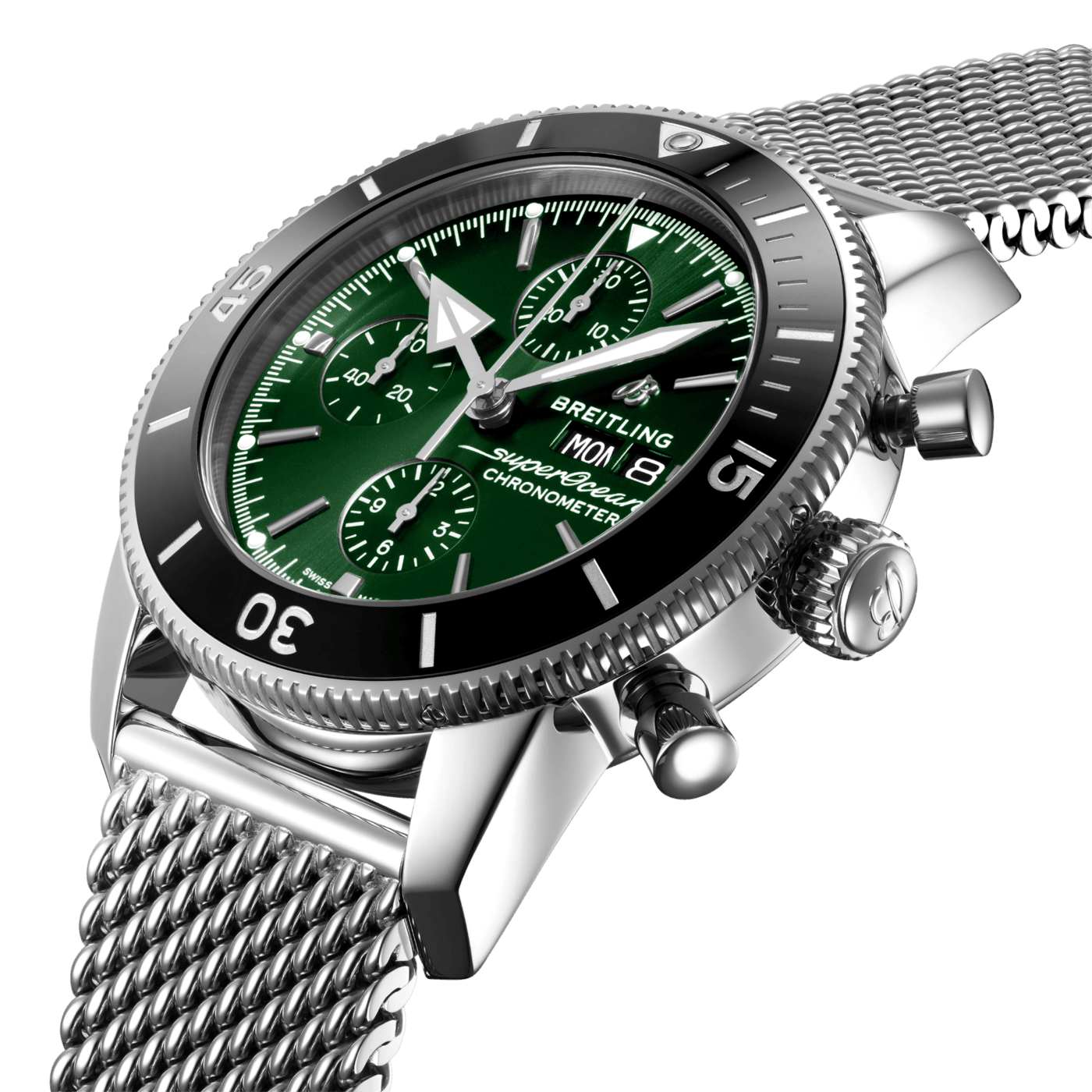 Superocean Heritage Chronograph 44 Stainless steel - Green ...