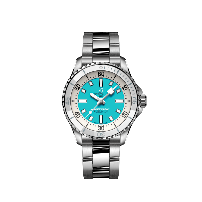 Superocean Automatic 36, Stainless steel - Turquoise
Performance and style for all your water-based pursuits.