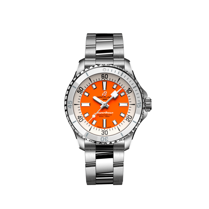 Superocean Automatic 36, Stainless steel - Orange
Performance and style for all your water-based pursuits.
