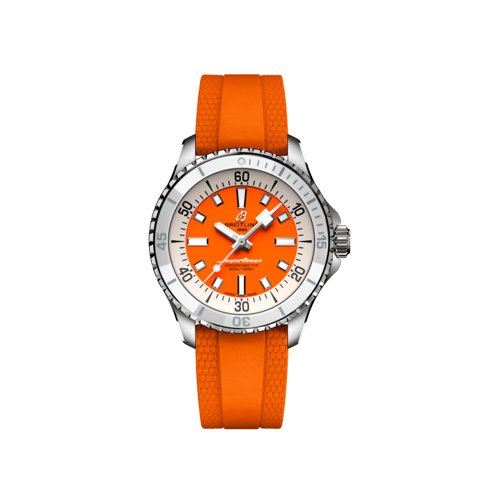 Superocean Automatic 36, Stainless steel - Orange
Performance and style for all your water-based pursuits.