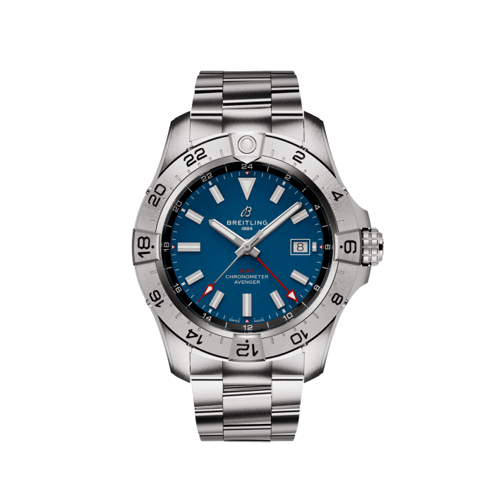 Avenger Automatic GMT 44, Stainless steel - Blue
Supersonic Strength, Full-Throttle Functionality: meet the Avenger