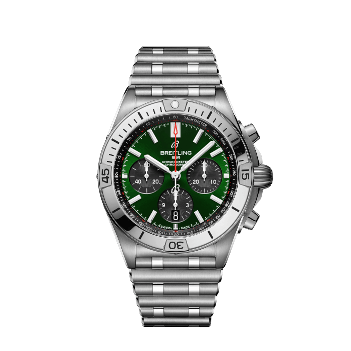 Chronomat B01 42, Stainless steel - Green
Breitling’s all-purpose watch for your every pursuit.