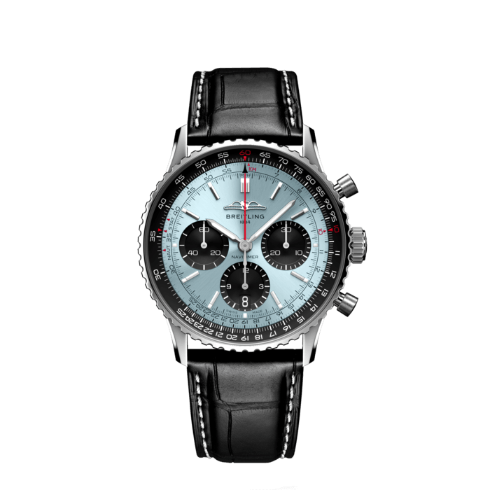 Navitimer B01 Chronograph 41, Acier inoxydable - Bleu glacier
Le chronographe emblématique de Breitling destiné aux pilotes : pour voyager.