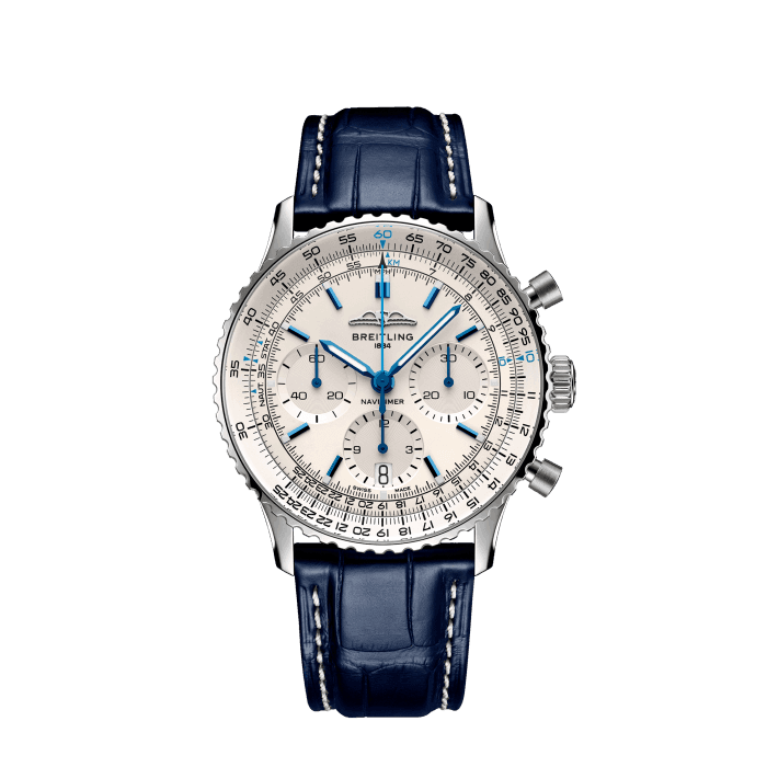 Navitimer B01 Chronograph 41, Stainless steel - Cream
Breitling’s iconic pilot’s chronograph – for the journey.