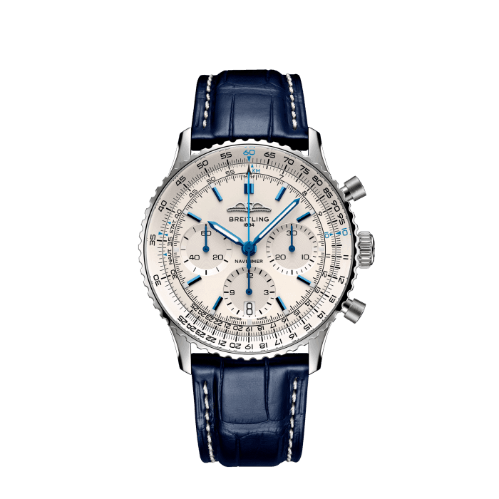 Navitimer B01 Chronograph 41, Acier inoxydable - Crème
Le chronographe emblématique de Breitling destiné aux pilotes : pour voyager.