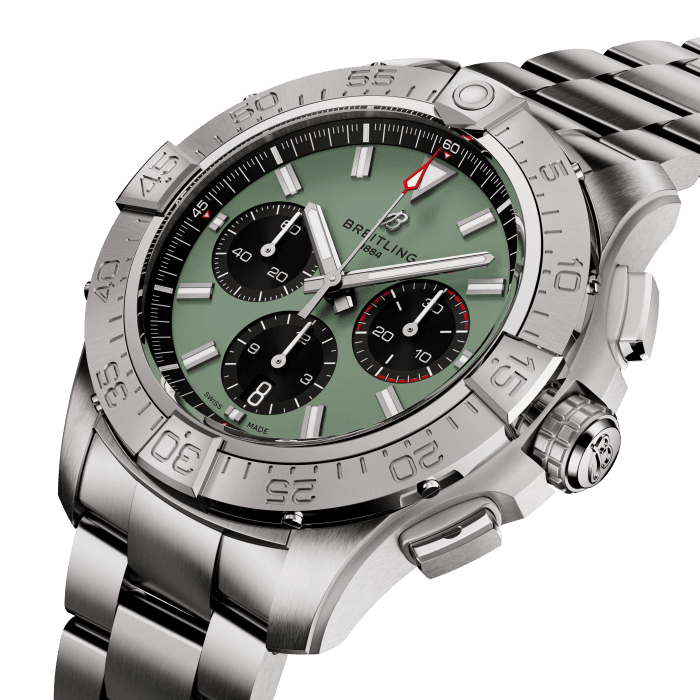 Built for jet pilots, the Avenger is designed to take on the toughest cockpits and keep coming back for more. But you don’t need air force credentials to appreciate its bold design, exceptional resilience, and next-level functionality.
Pairing performance with sophisticated modern aviation style, the collection’s materials—stainless steel on regular models; ceramic and titanium on Night Mission —are the stuff of aviation design, while dial colors are drawn from military uniform shades.
All stainless-steel versions come with a choice of military leather strap with a folding-pin buckle or three-row stainless-steel bracelet with micro-adjustable folding clasp. Ceramic models are paired to a military leather strap with a titanium folding-pin buckle.
And whether you can pull off a barrel roll or not, you’ll appreciate everything about the Avenger’s 300 m water resistance, easy-grip functionality, and corrosion-resistant construction.