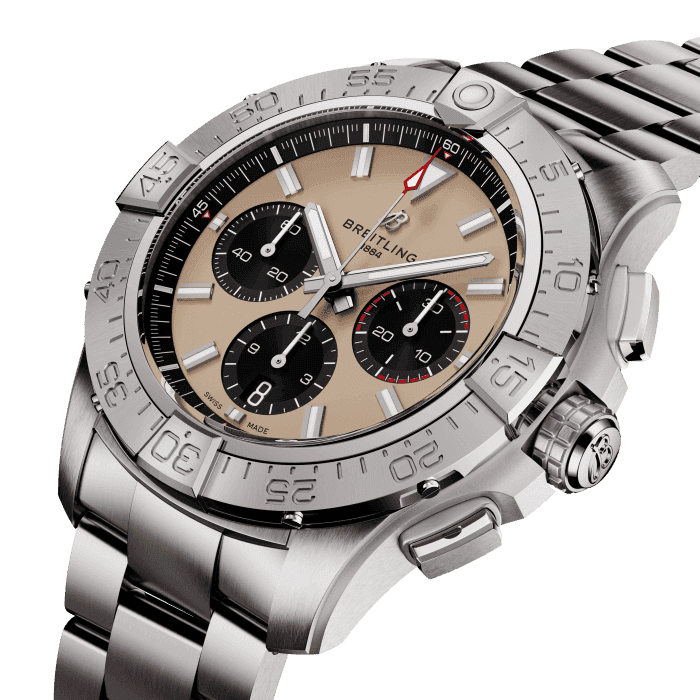 Built for jet pilots, the Avenger is designed to take on the toughest cockpits and keep coming back for more. But you don’t need air force credentials to appreciate its bold design, exceptional resilience, and next-level functionality.
Pairing performance with sophisticated modern aviation style, the collection’s materials—stainless steel on regular models; ceramic and titanium on Night Mission —are the stuff of aviation design, while dial colors are drawn from military uniform shades.
All stainless-steel versions come with a choice of military leather strap with a folding-pin buckle or three-row stainless-steel bracelet with micro-adjustable folding clasp. Ceramic models are paired to a military leather strap with a titanium folding-pin buckle.
And whether you can pull off a barrel roll or not, you’ll appreciate everything about the Avenger’s 300 m water resistance, easy-grip functionality, and corrosion-resistant construction.