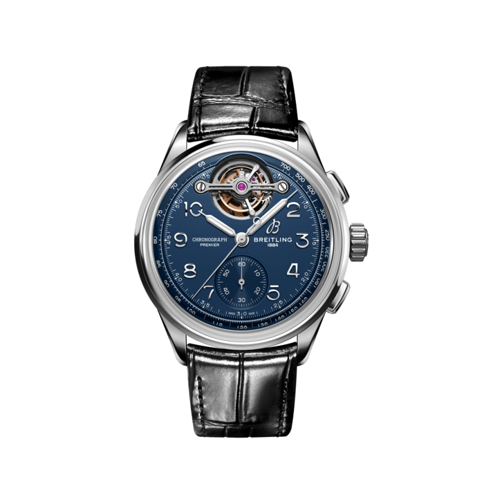 Premier B21 Chronograph Tourbillon 42 Willy Breitling, Platino - Blu
Una serie per persone che amano la meccanica – e la magia – dell’arte orologiera.