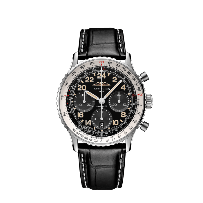 Navitimer B02 Chronograph 41 Cosmonaute, Stainless steel & platinum - Black
Breitling’s iconic pilot’s chronograph – fit for space travel.