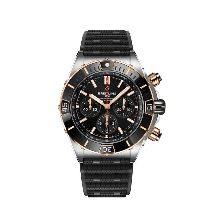 Super Chronomat B01 44, Stainless steel & 18k red gold - Black
Breitling’s supercharged watch for your every pursuit.
